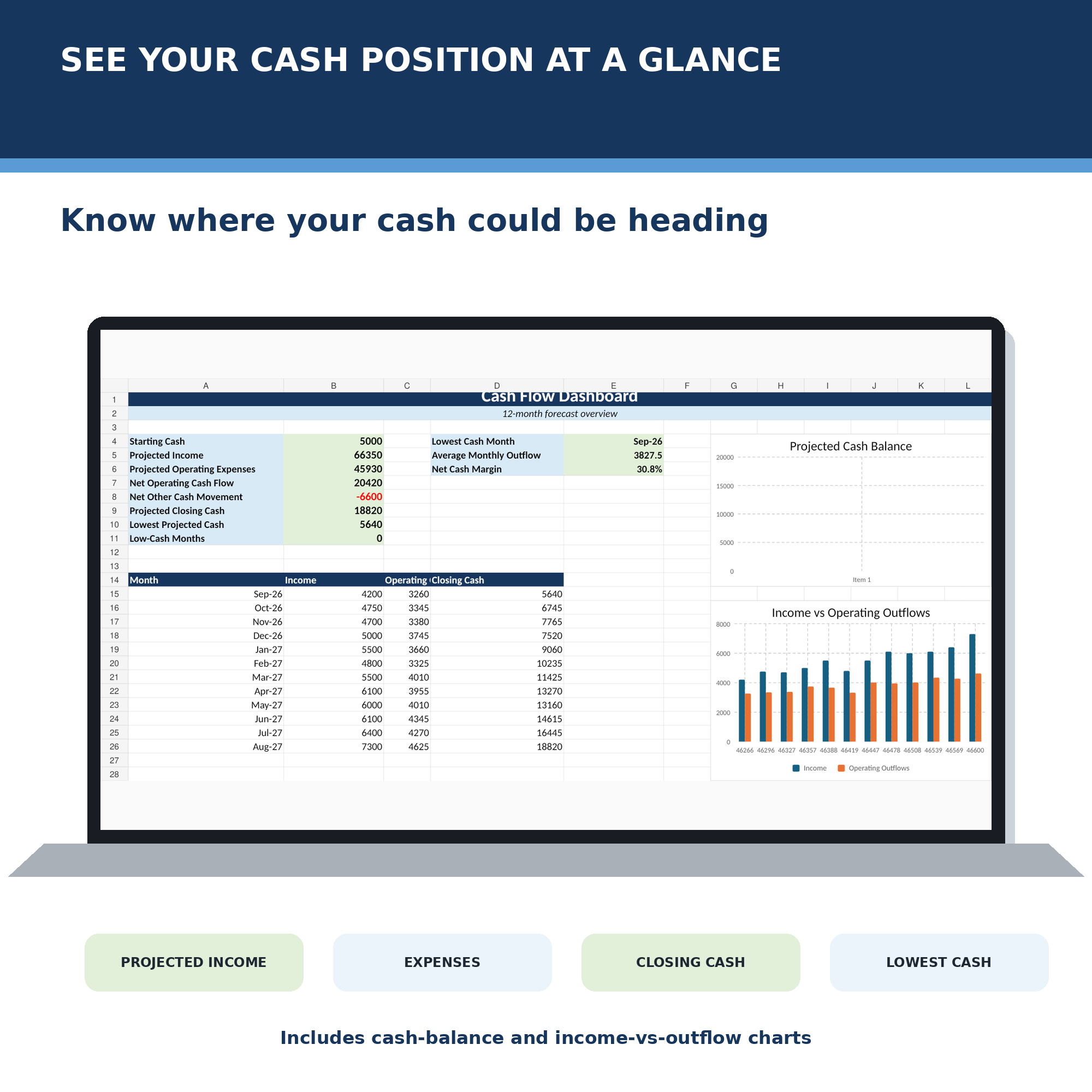 Cash Flow Forecast dashboard preview