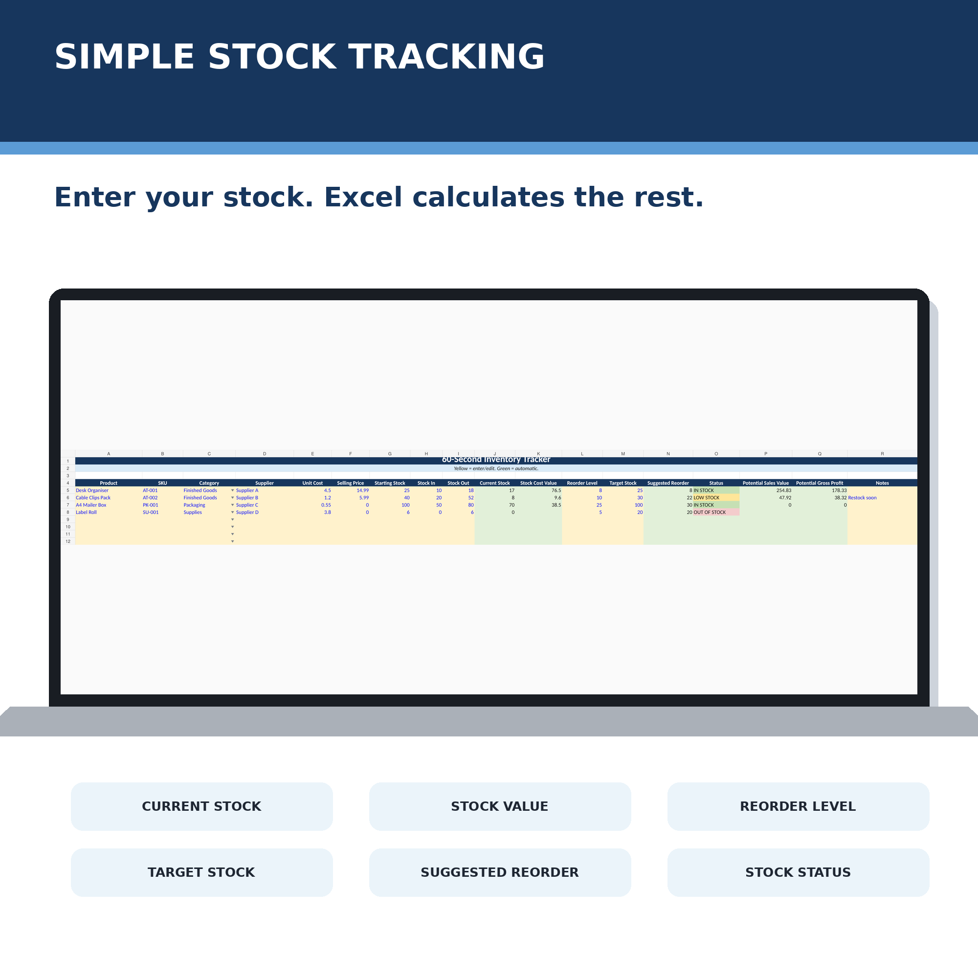 Inventory Tracker spreadsheet preview