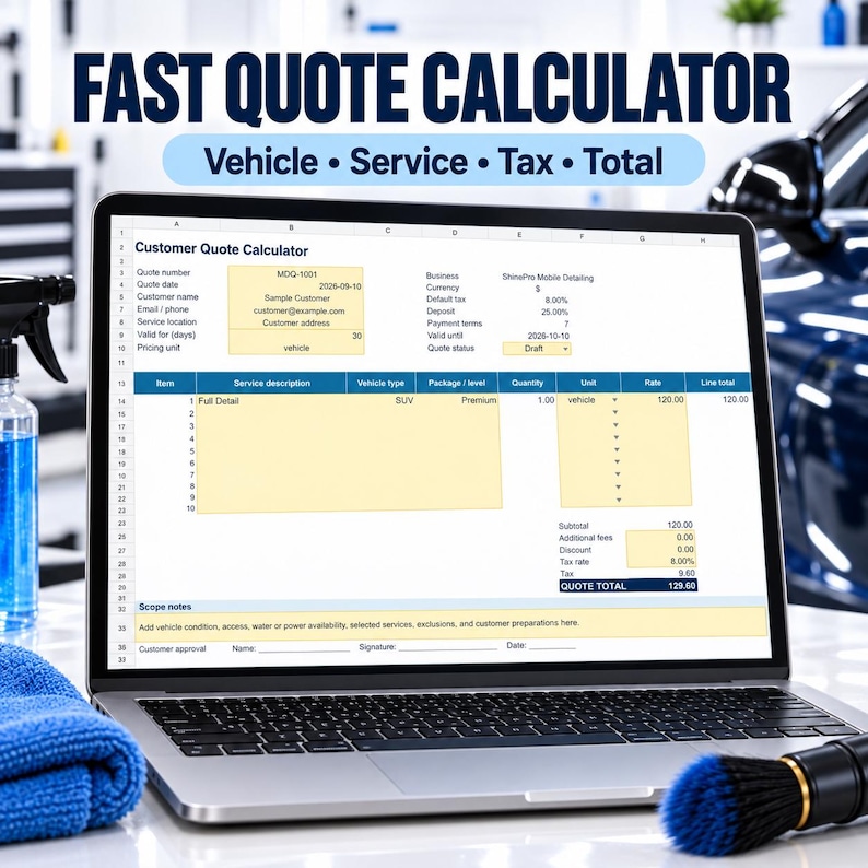 Customer quote calculator