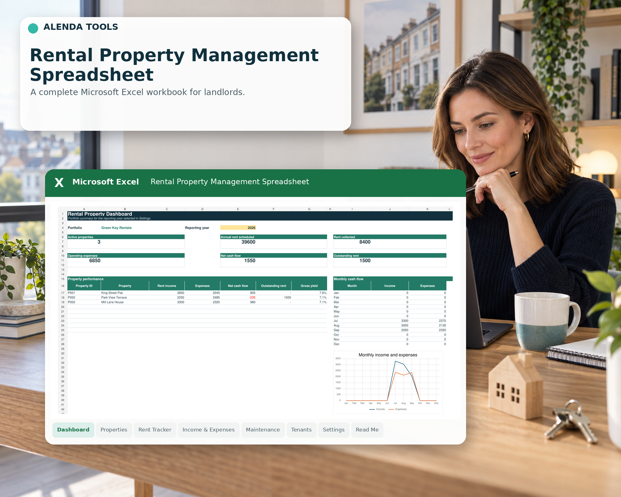 Rental Property Management Spreadsheet preview