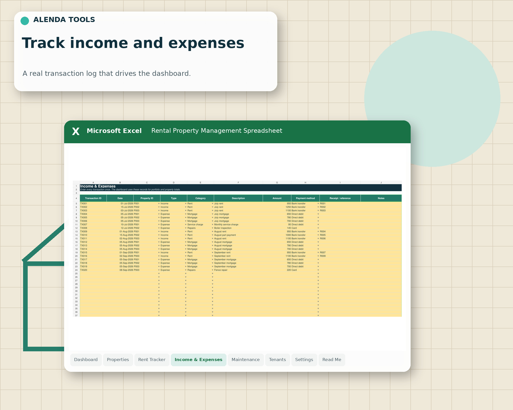 Rent and tenant tracking preview